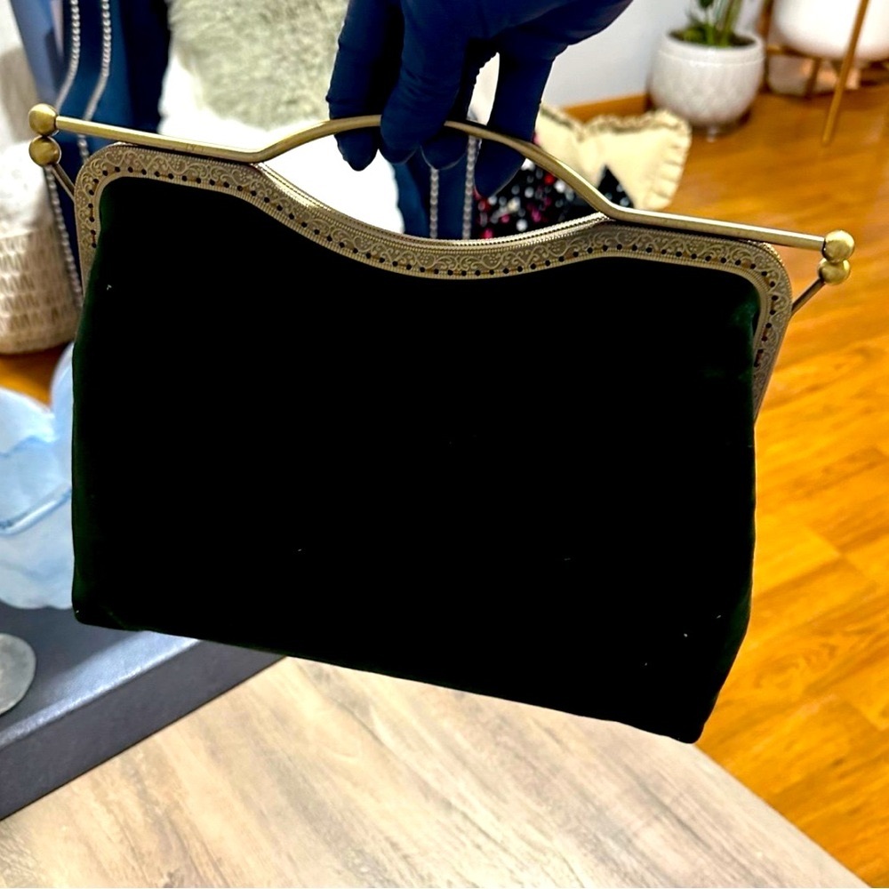 M-shape Mood Sage Green velvet Handbag/shoulderbag